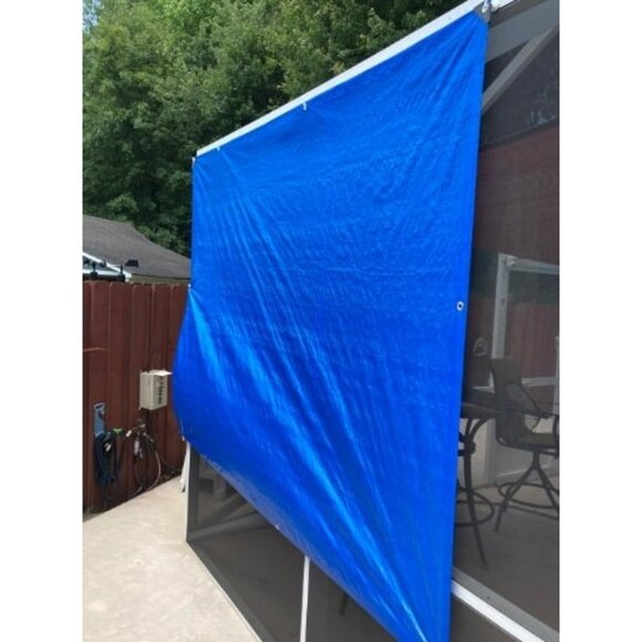 Finished Size 10x12 Feet Blue Poly Tarp 5 Mil Thick, Multipurpose Protection - Picture 1 of 1